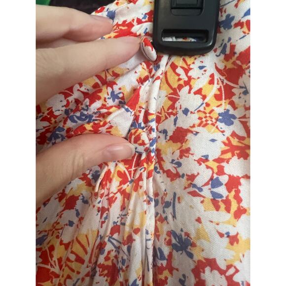 Boutique Faux Wrap Midi Skirt 4th of July Patriotic Red White Blue Beachy Medium - Picture 3 of 9